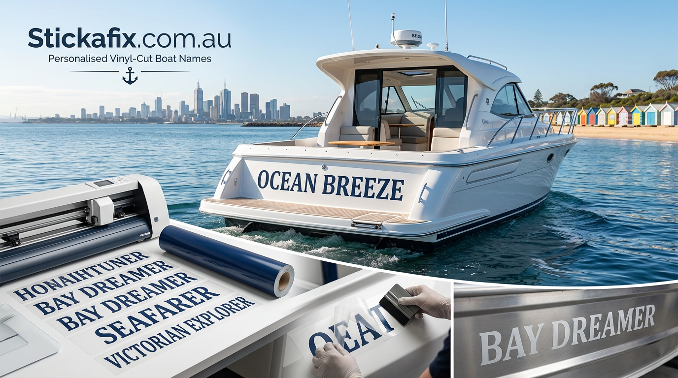 Custom Boat Name Stickers Victoria: Personalised Vinyl Boat Names & Decals