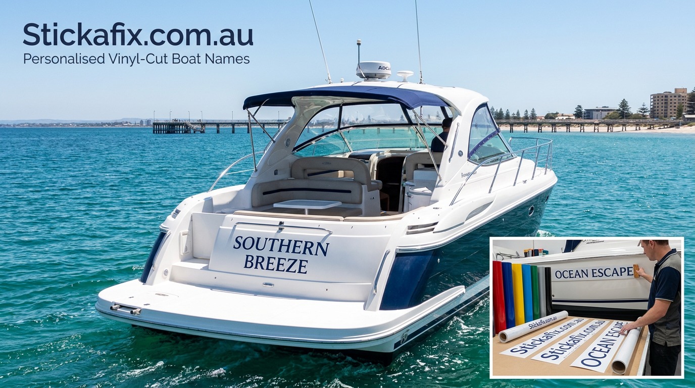 Custom Boat Name Stickers South Australia: Personalised Vinyl Boat Names and Marine Decals