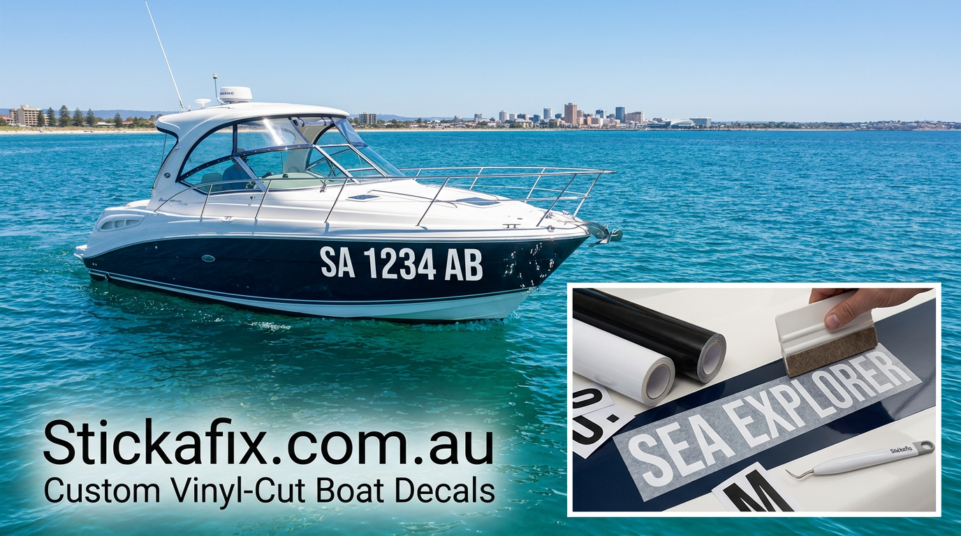 Boat Registration Stickers in South Australia: Custom Boat Decals and Registration Number Stickers