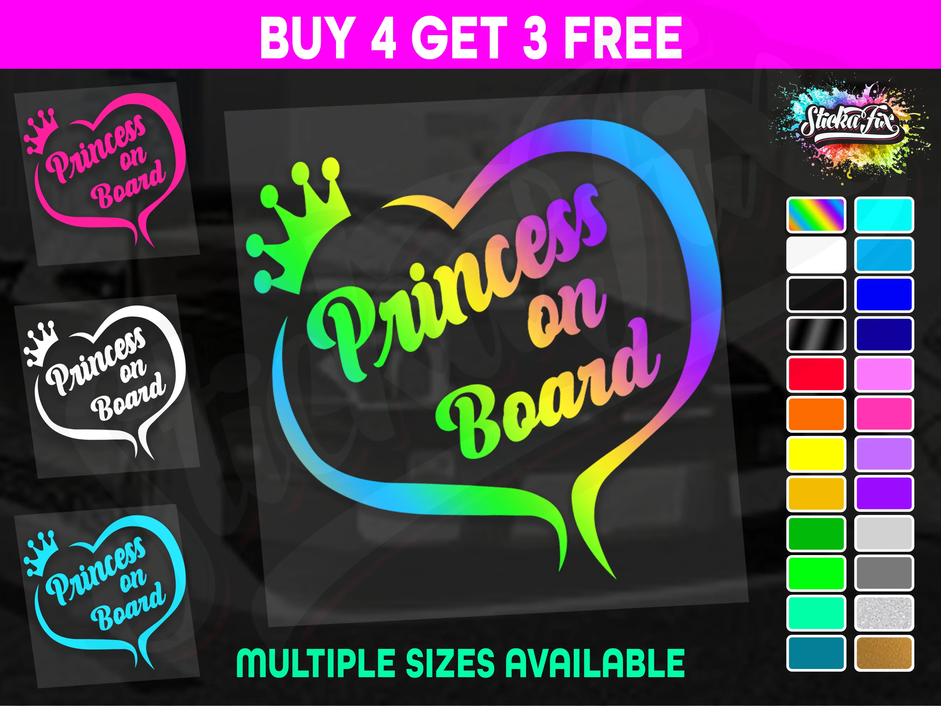 Princess On Board Heart