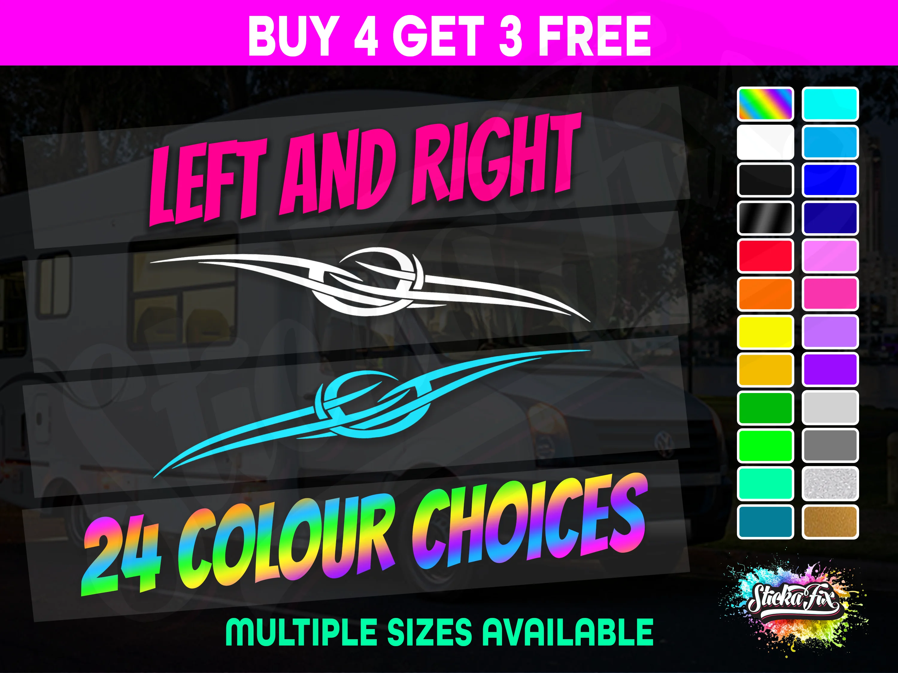 2x Caravan Stripes - Small