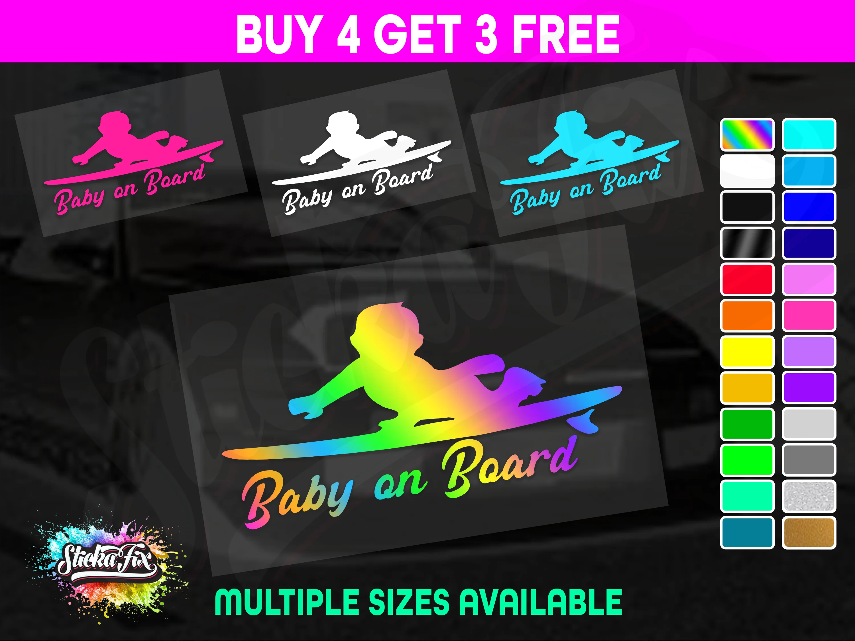 Baby On Surf Board