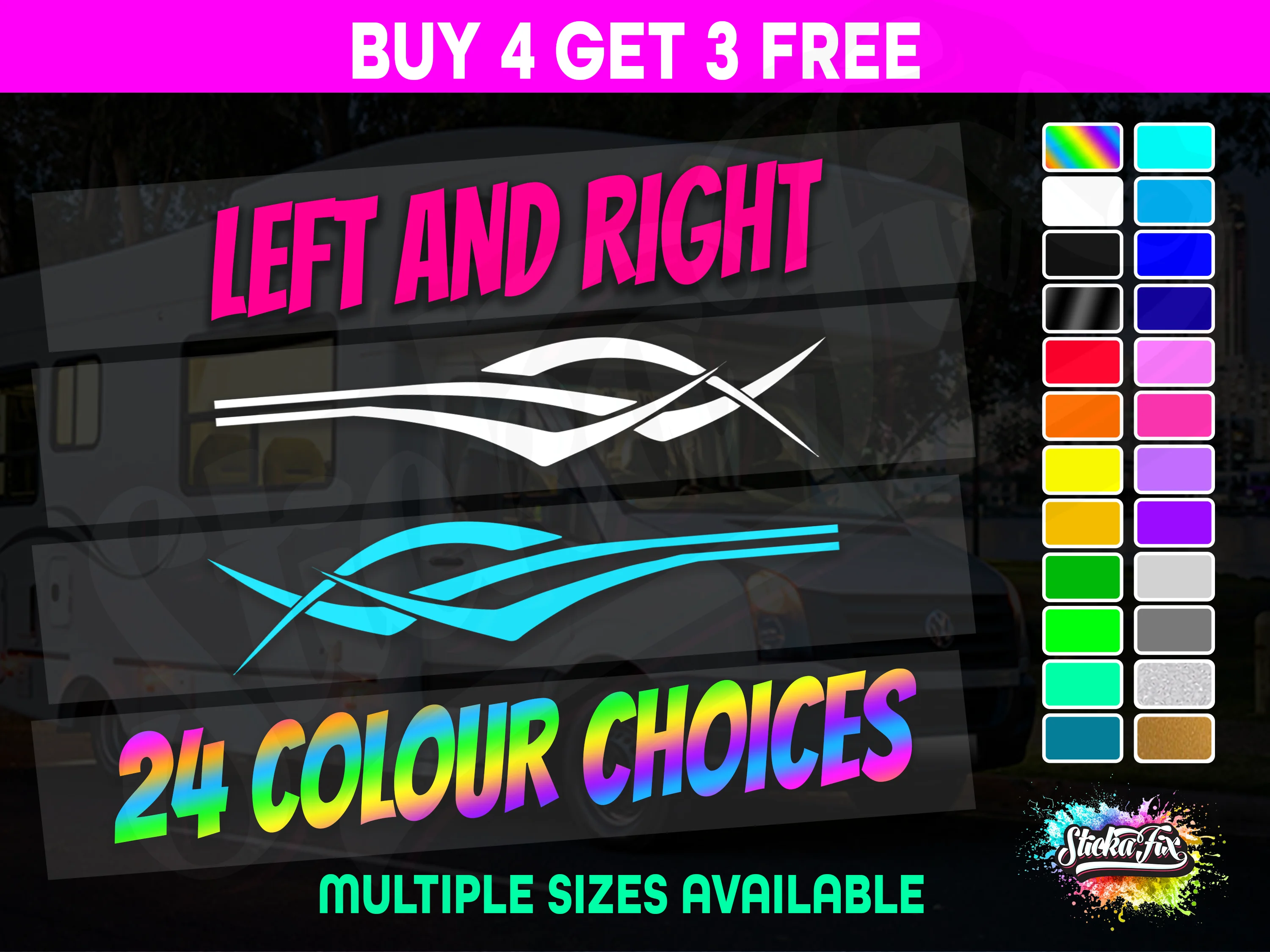 2x Caravan Stripes - Small