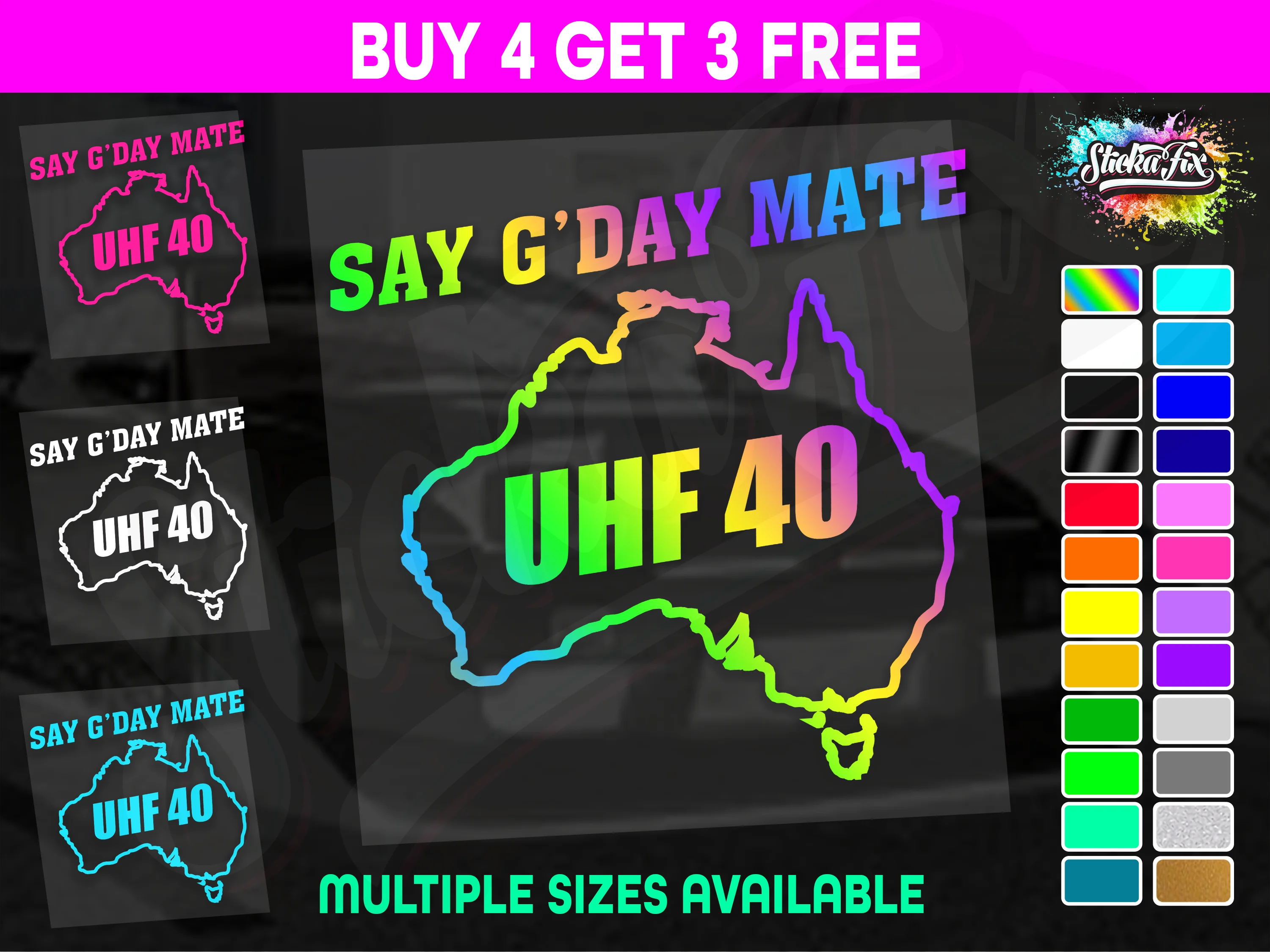 UHF 40 Sticker Your Channel Number Radio Decal Caravan 4x4 4wd motorhome