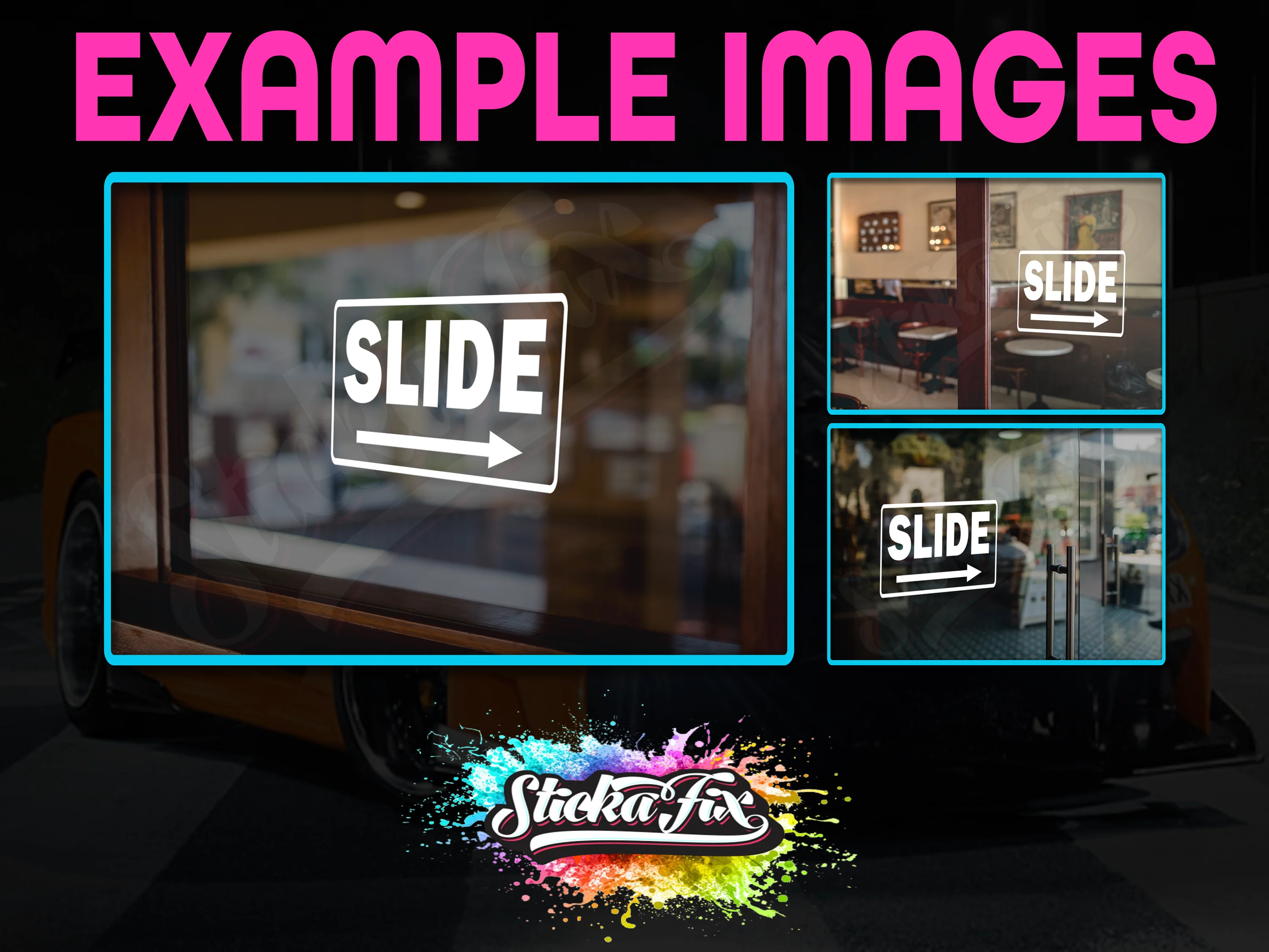 Slide Door 4X4 car vinyl STICKER funny DECAL Shop Business Cafe