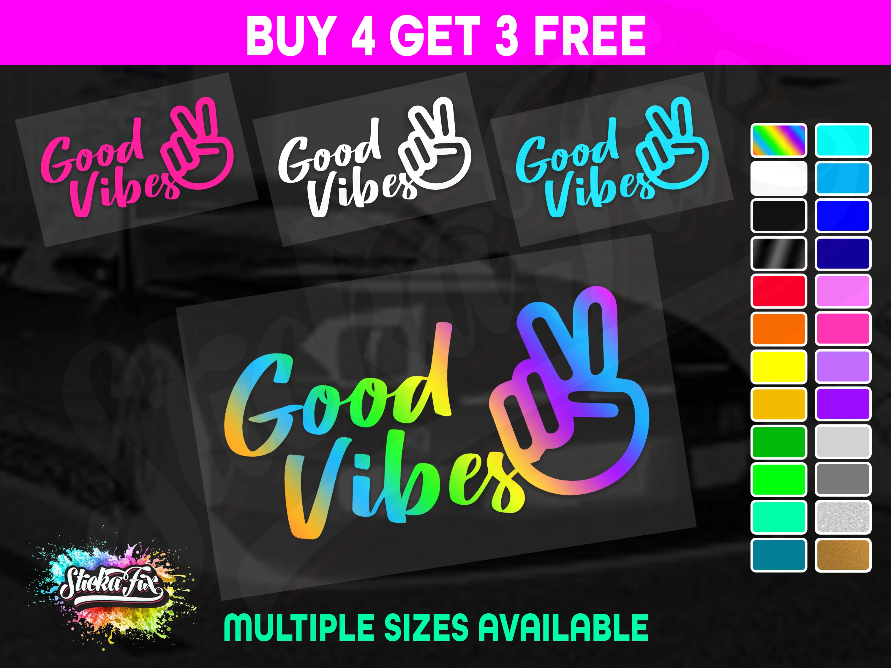 Good Vibes Peace Fingers