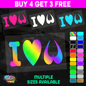 I Heart Boobs Solid 4X4 car vinyl STICKER funny DECAL 4WD Ute Van JDM Truck Drift