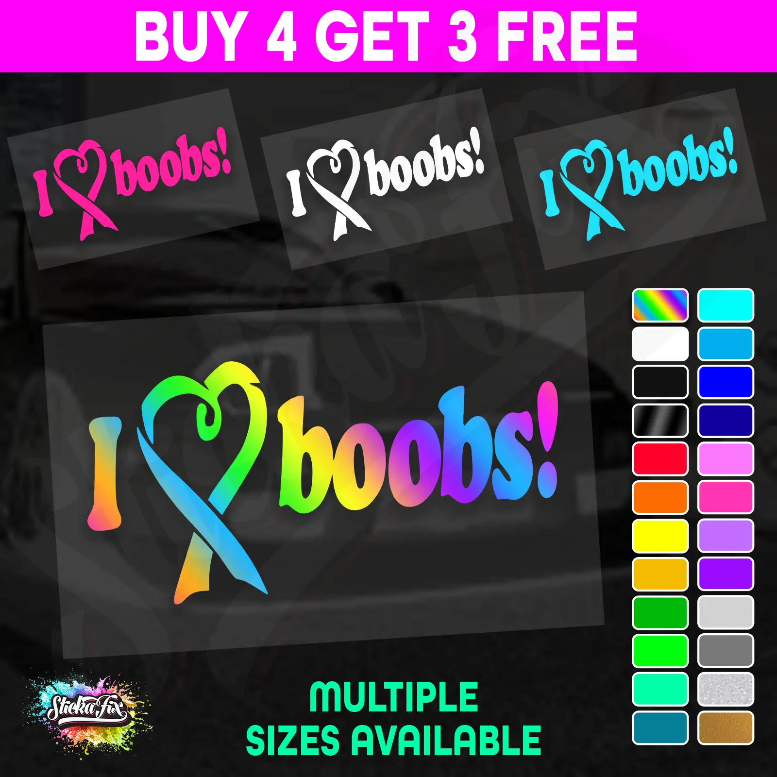 I Heart Boobs Ribbon