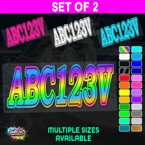 2x Boat Rego Sticker Decals Set 150mm High Vinyl Registration 200mm 250mm 300mm