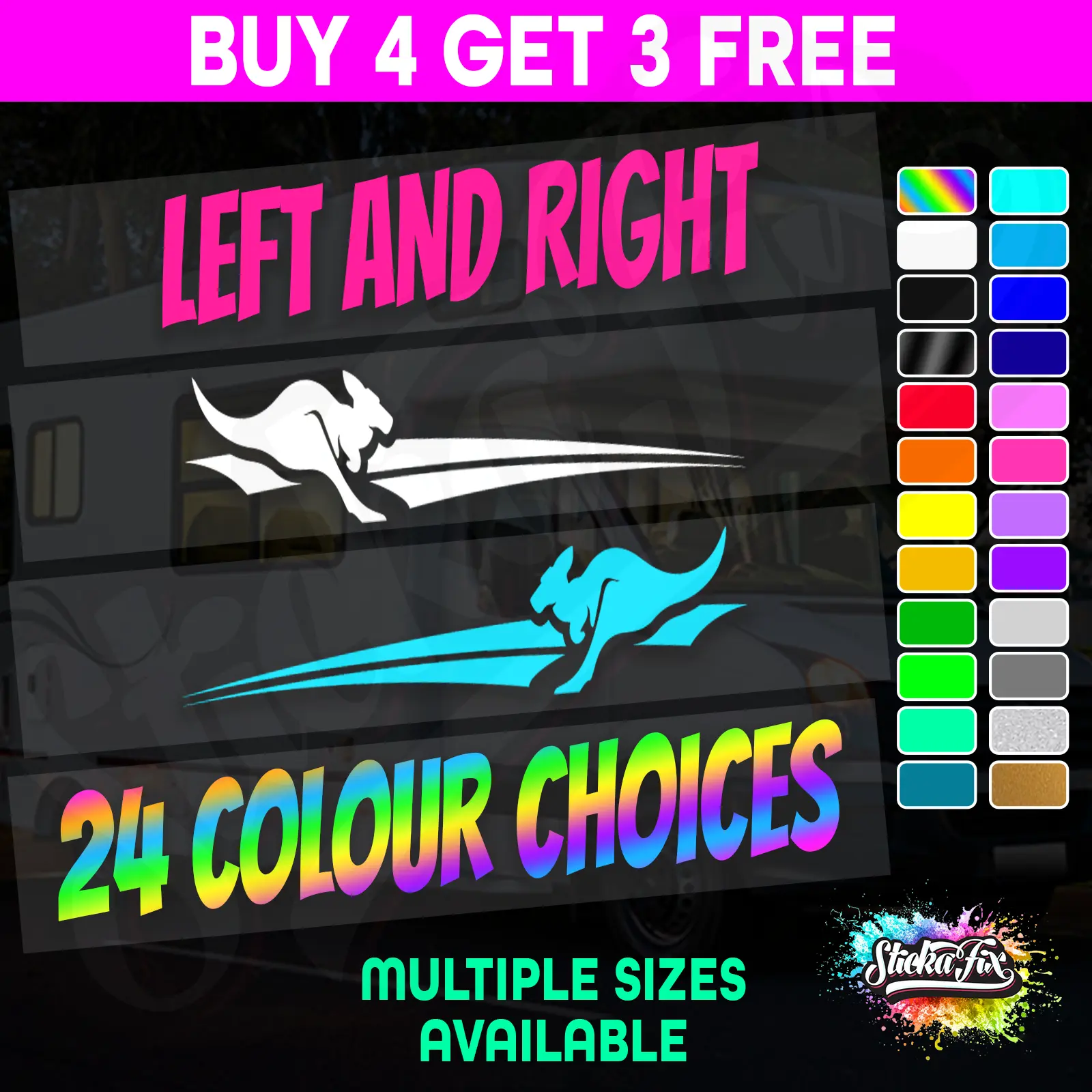 2x Caravan Stripes - Large