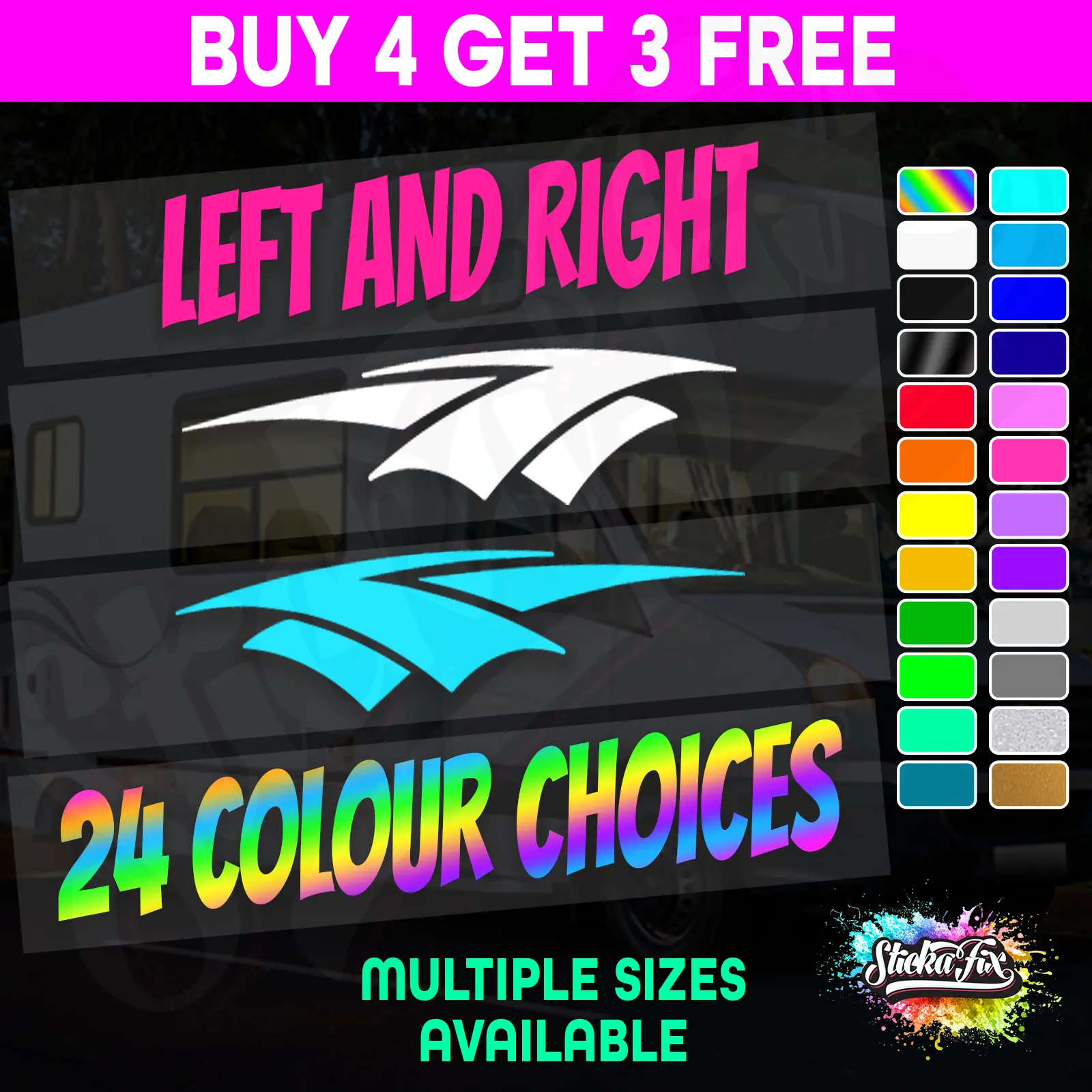 2x Caravan Stripes - Small