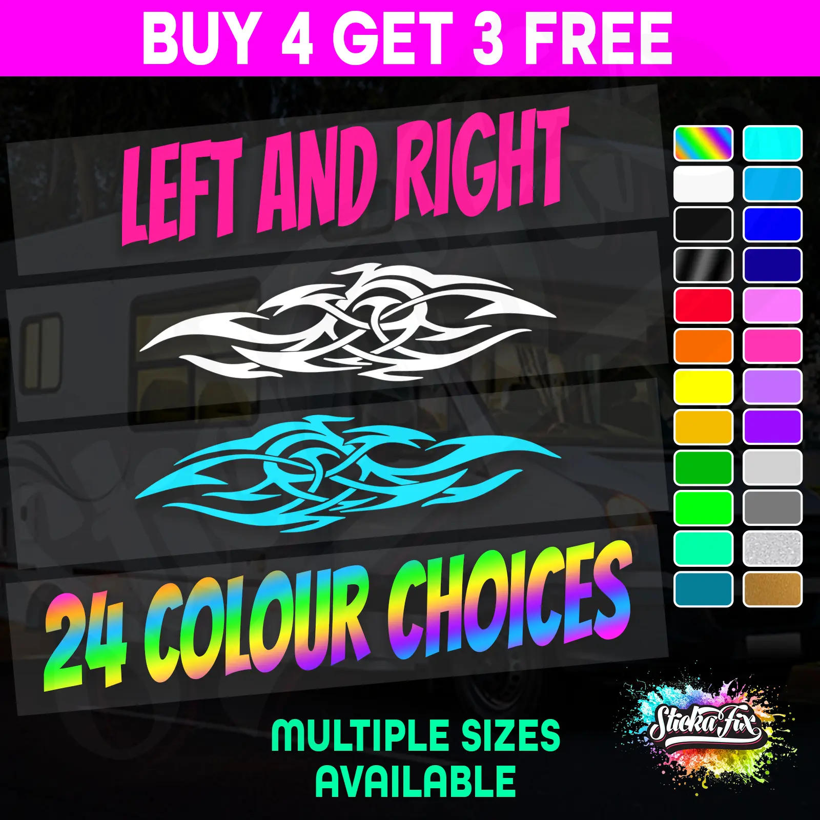 2x Caravan Stripes - Small