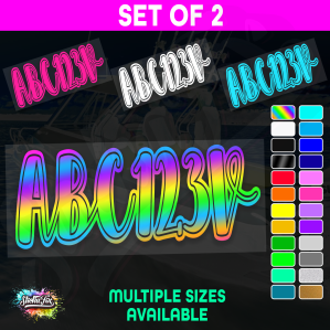 2x Boat Rego Sticker Decals Set 150mm High Vinyl Registration 200mm 250mm 300mm