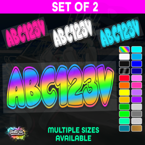 2x Boat Rego Sticker Decals Set 150mm High Vinyl Registration 200mm 250mm 300mm
