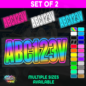 2x Jetski Rego Sticker Decals Set 100mm High Vinyl Registration 125mm 150mm