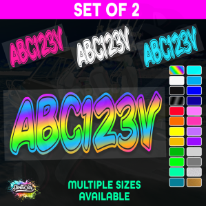 2x Boat Rego Sticker Decals Set 150mm High Vinyl Registration 200mm 250mm 300mm