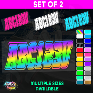 2x Jetski Rego Sticker Decals Set 100mm High Vinyl Registration 125mm 150mm