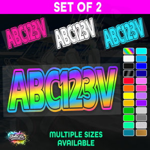 2x Boat Rego Sticker Decals Set 150mm High Vinyl Registration 200mm 250mm 300mm