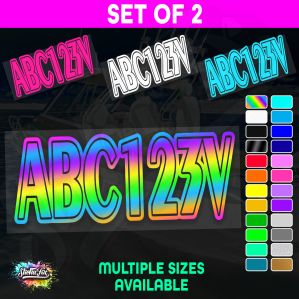2x Boat Rego Sticker Decals Set 150mm High Vinyl Registration 200mm 250mm 300mm