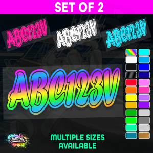 2x Jetski Rego Sticker Decals Set 100mm High Vinyl Registration 125mm 150mm