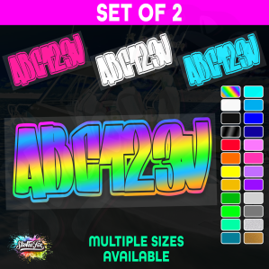 2x Jetski Rego Sticker Decals Set 100mm High Vinyl Registration 125mm 150mm
