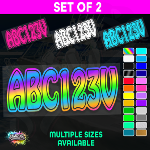 2x Boat Rego Sticker Decals Set 150mm High Vinyl Registration 200mm 250mm 300mm