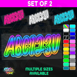 2x Boat Rego Sticker Decals Set 150mm High Vinyl Registration 200mm 250mm 300mm