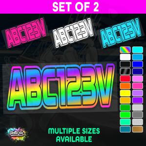 2x Jetski Rego Sticker Decals Set 100mm High Vinyl Registration 125mm 150mm
