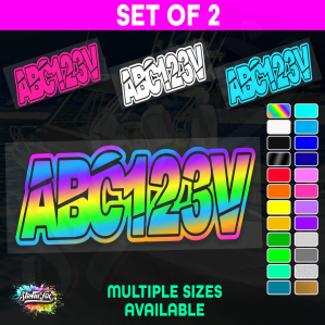 2x Jetski Rego Sticker Decals Set 100mm High Vinyl Registration 125mm 150mm