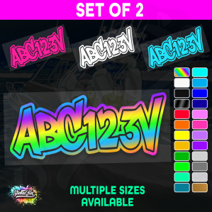 2x Jetski Rego Sticker Decals Set 100mm High Vinyl Registration 125mm 150mm