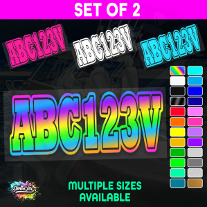 2x Boat Rego Sticker Decals Set 150mm High Vinyl Registration 200mm 250mm 300mm