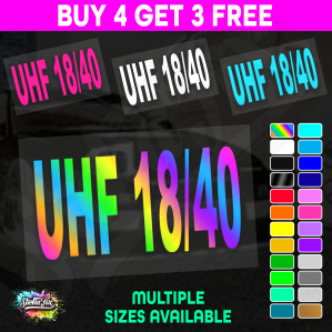 UHF 18/40 Sticker Your Channel Number Radio Decal Caravan 4x4 4wd motorhome