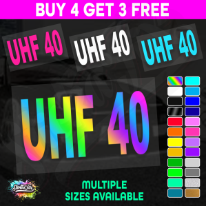 UHF 40 Sticker Your Channel Number Radio Decal Caravan 4x4 4wd motorhome