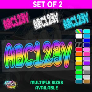 2x Boat Rego Sticker Decals Set 150mm High Vinyl Registration 200mm 250mm 300mm