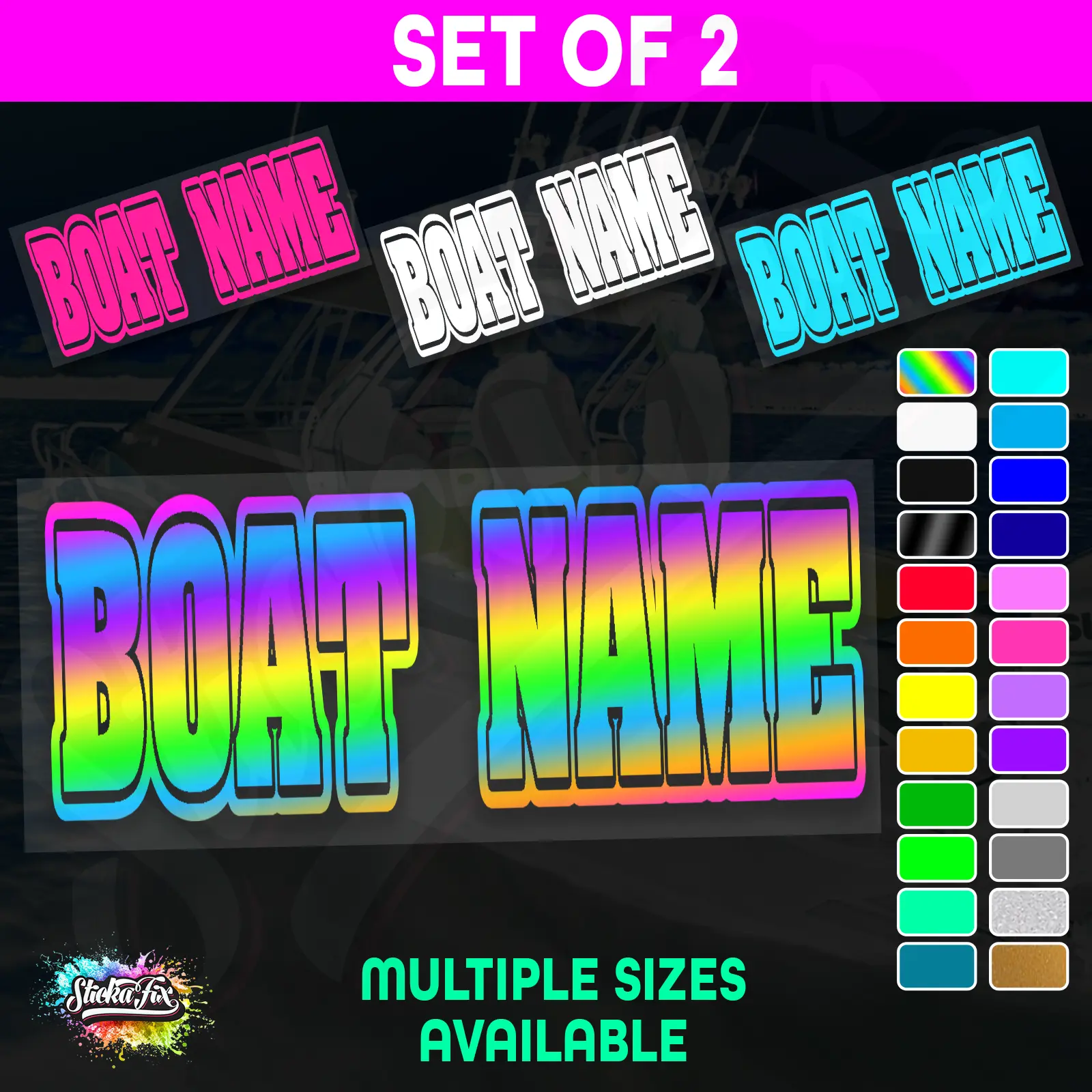 2x Custom Boat Name