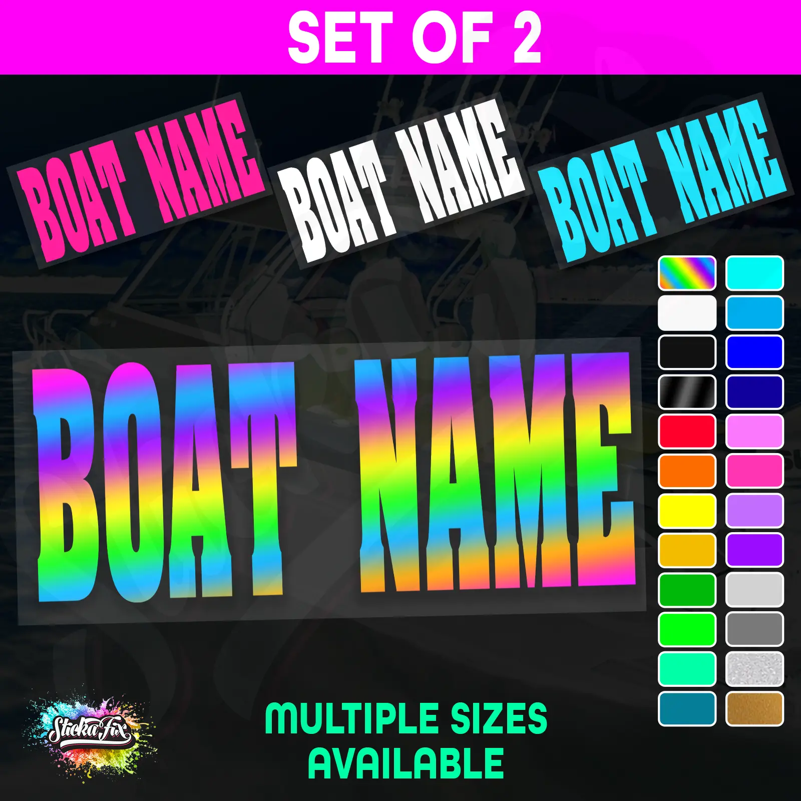 2x Custom Boat Name