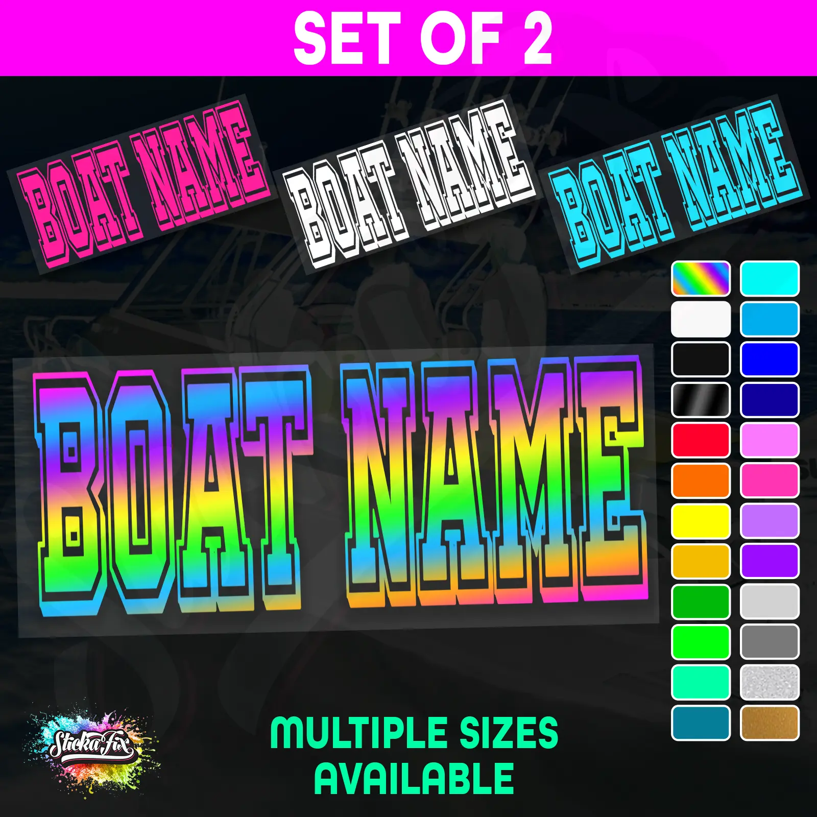 2x Custom Boat Name