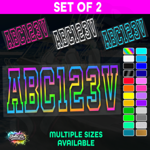 2x Boat Rego Sticker Decals Set 150mm High Vinyl Registration 200mm 250mm 300mm