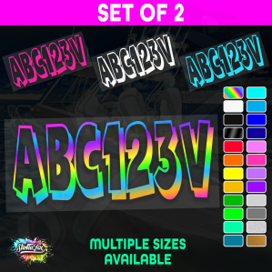 2x Boat Rego Sticker Decals Set 150mm High Vinyl Registration 200mm 250mm 300mm