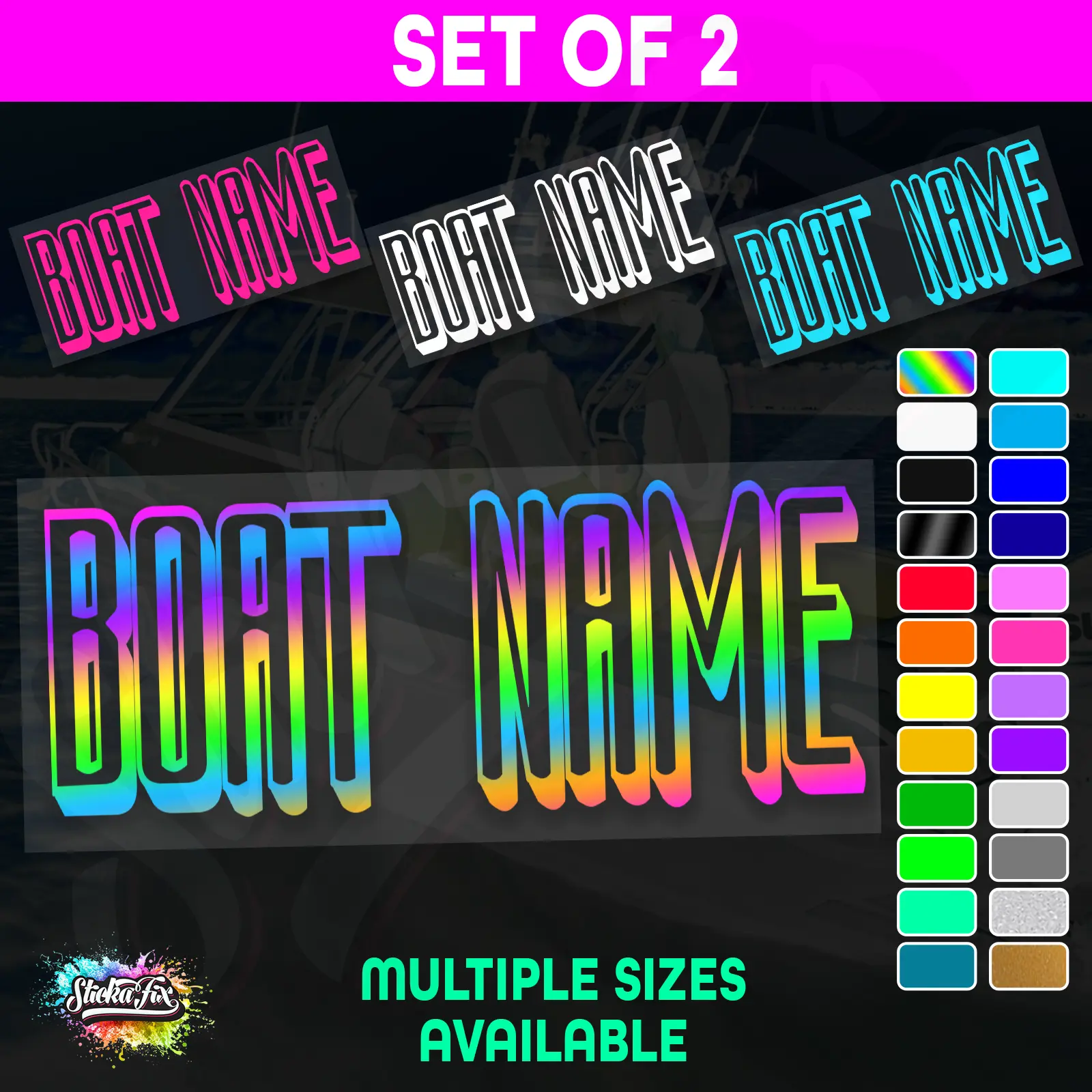 2x Custom Boat Name