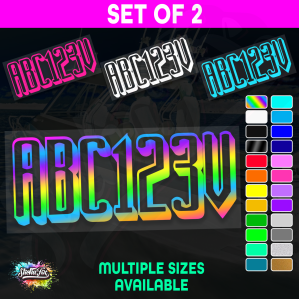 2x Boat Rego Sticker Decals Set 150mm High Vinyl Registration 200mm 250mm 300mm