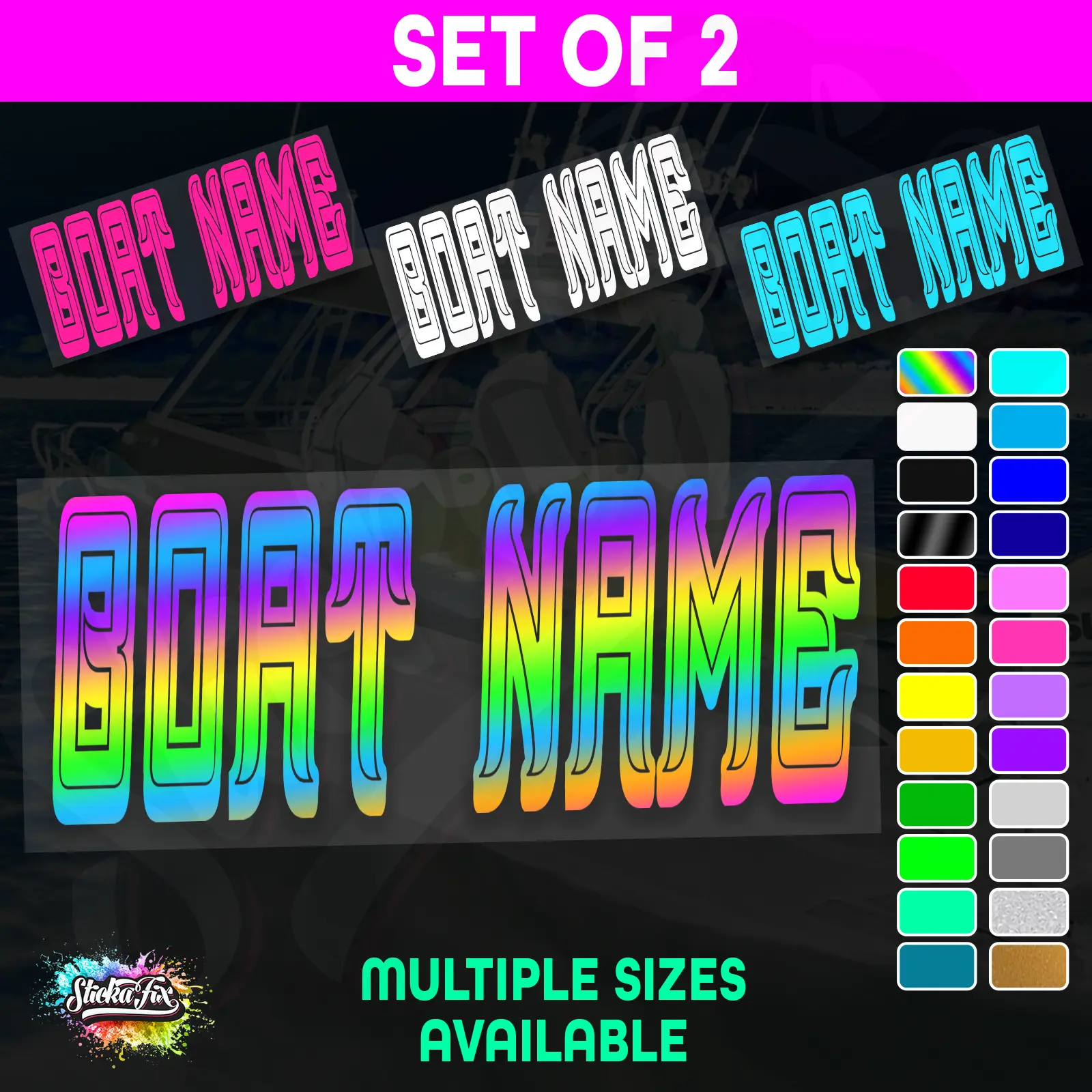 2x Custom Boat Name