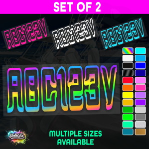 2x Boat Rego Sticker Decals Set 150mm High Vinyl Registration 200mm 250mm 300mm