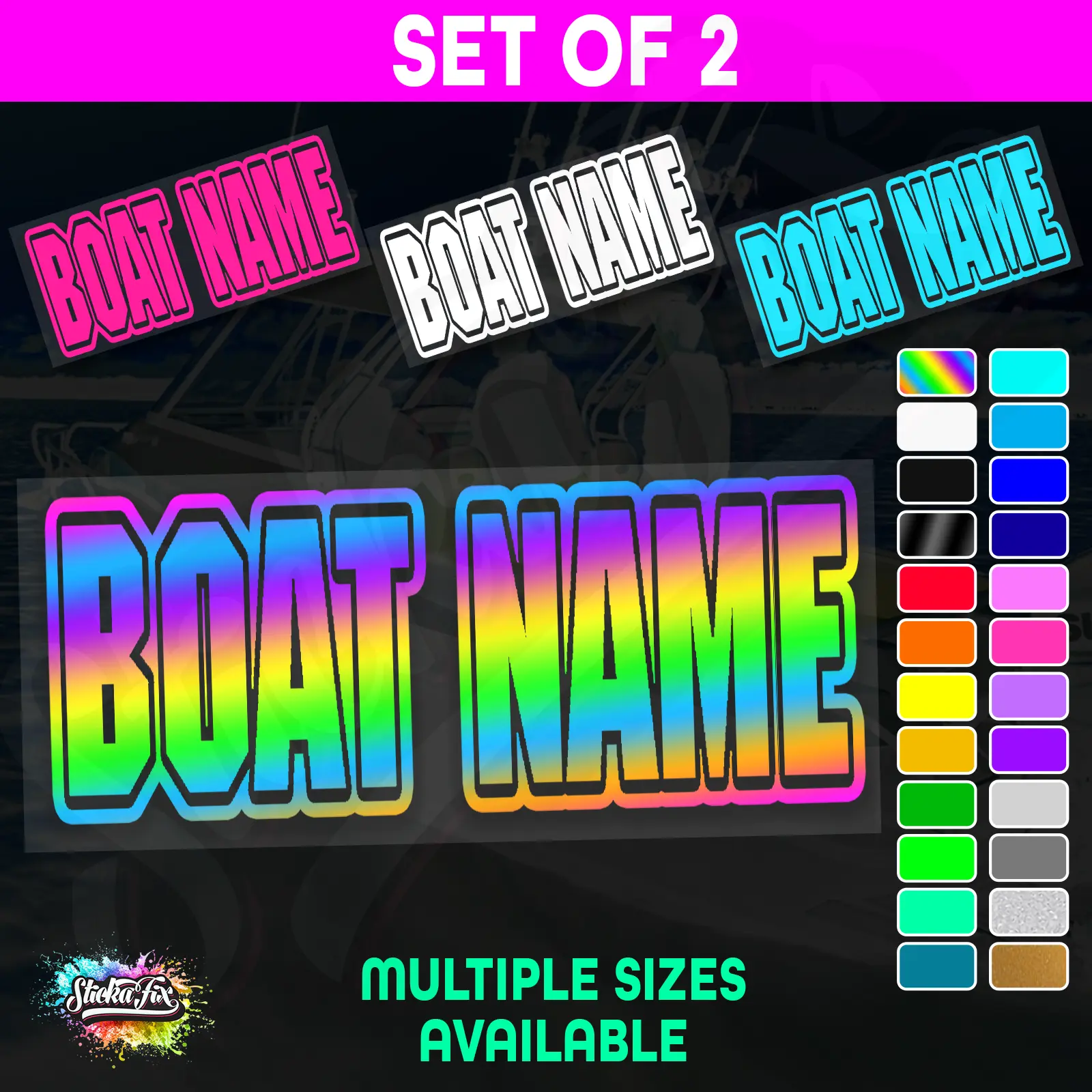 2x Custom Boat Name