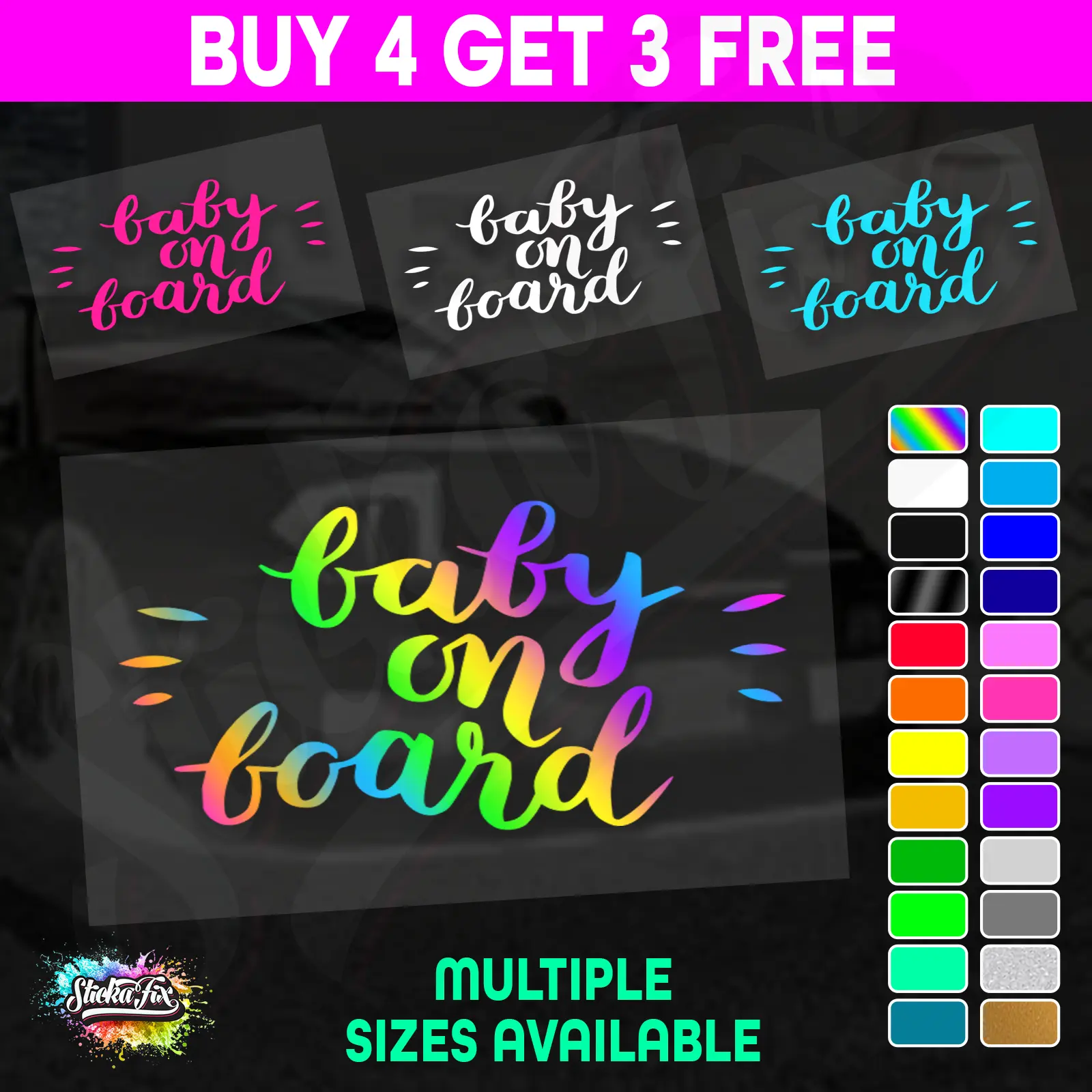 Baby On Board Cursive