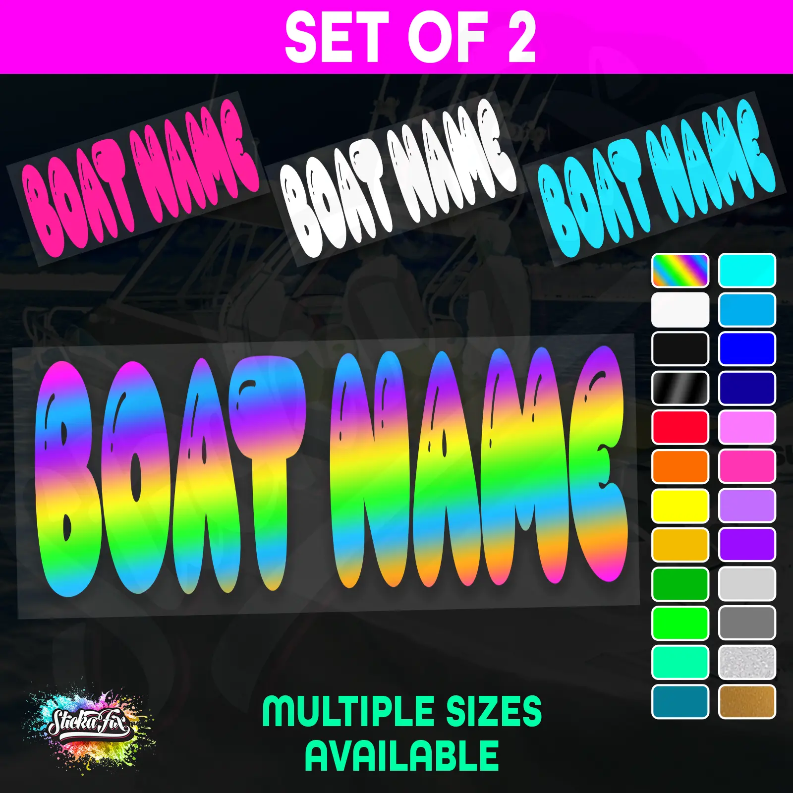 2x Custom Boat Name
