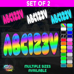 2x Boat Rego Sticker Decals Set 150mm High Vinyl Registration 200mm 250mm 300mm - Image 1
