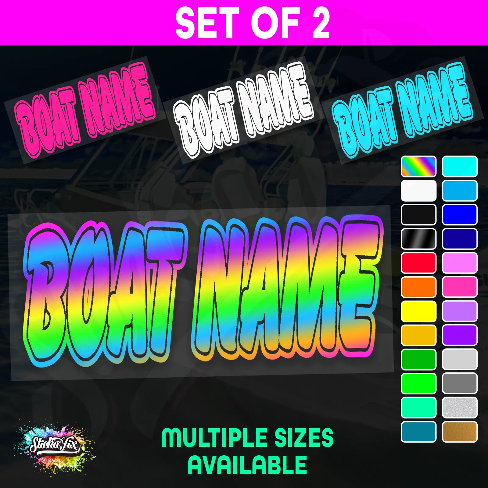2x Custom Boat Name