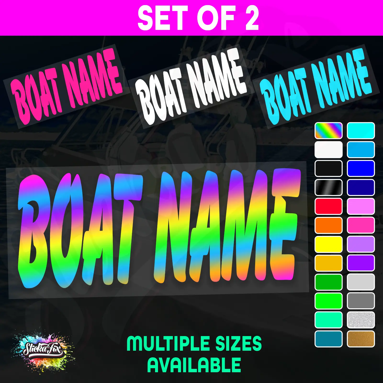 2x Custom Boat Name