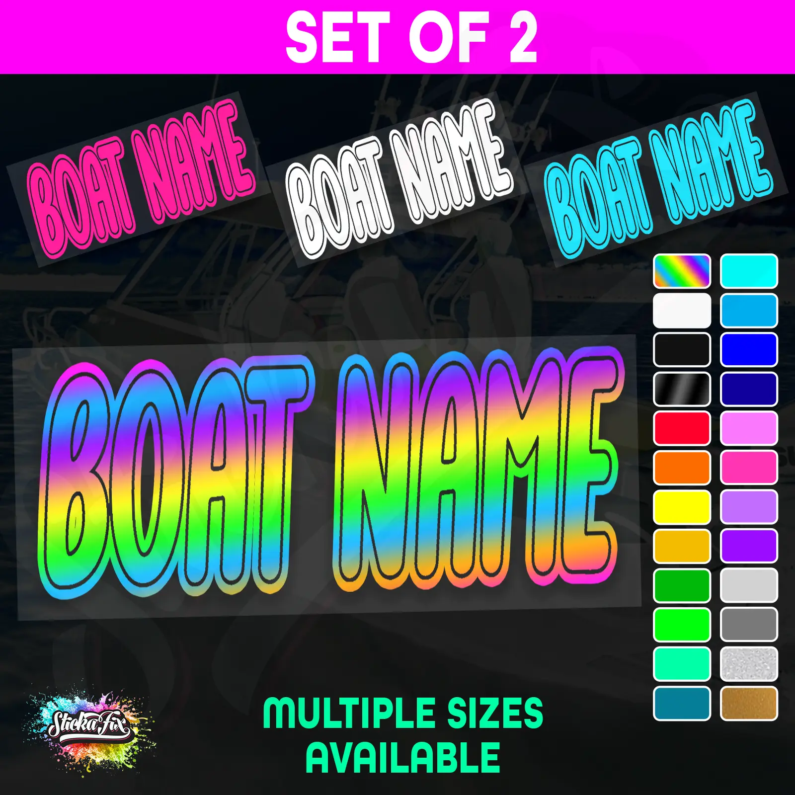2x Custom Boat Name